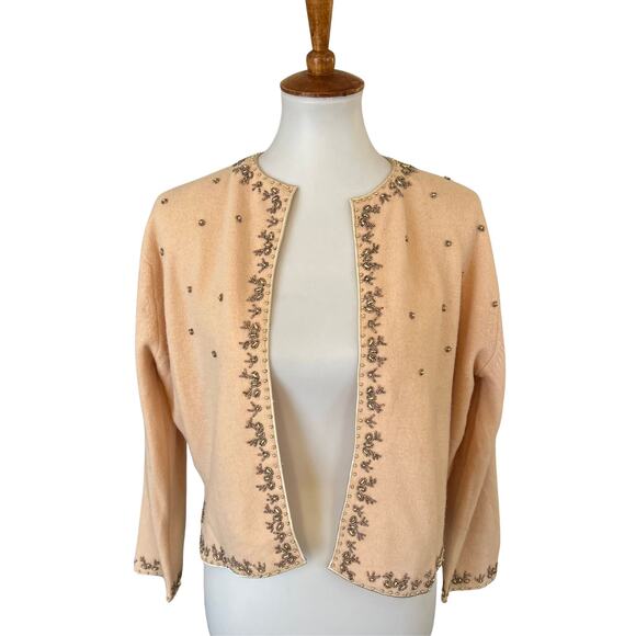 Vintage Mid Century Hand Beaded and Lined Sweater Hong Kong - Picture 3 of 8